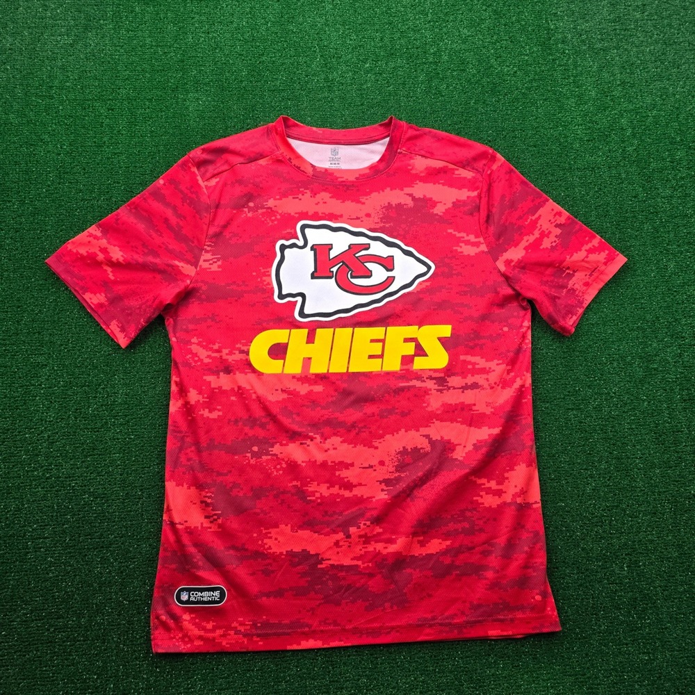 Kansas City Chiefs Tshirt Mens Medium‎ Red Digital Camo NFL Football Combine